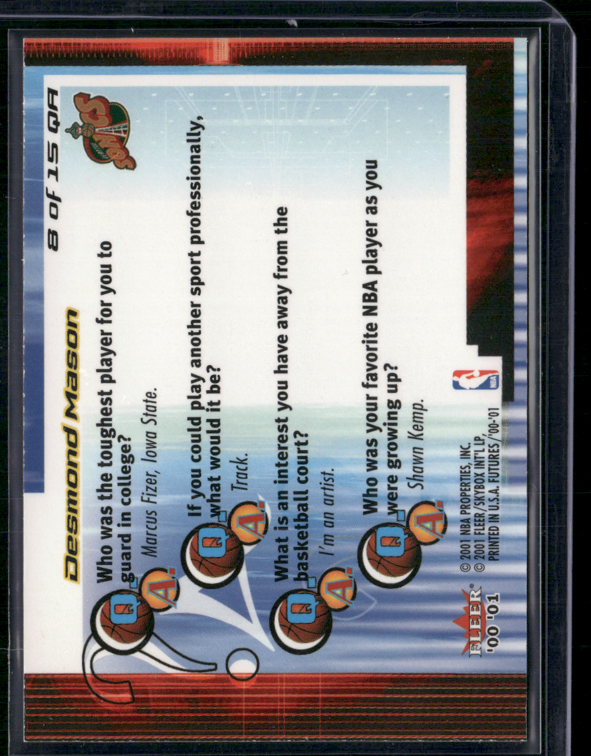 2000 Futures DESMOND MASON #QA8 Question Air Refractor (NM)