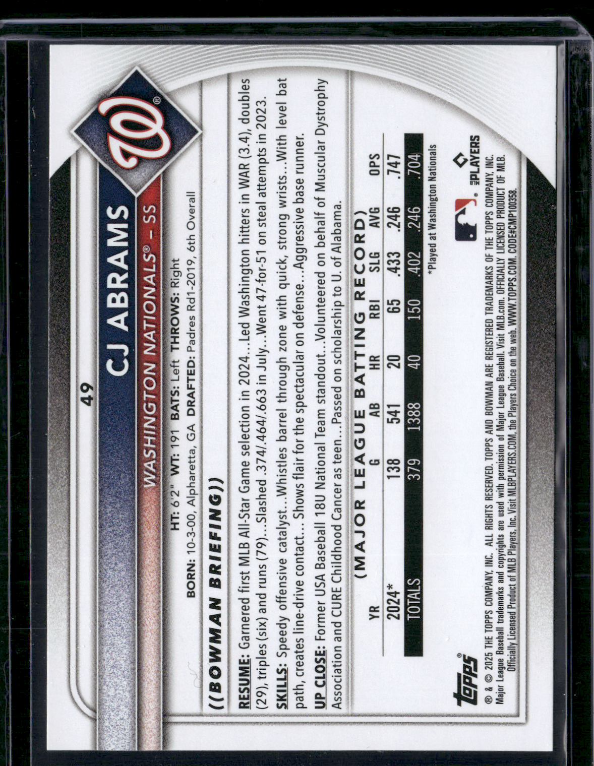 2025 Bowman CJ ABRAMS #49