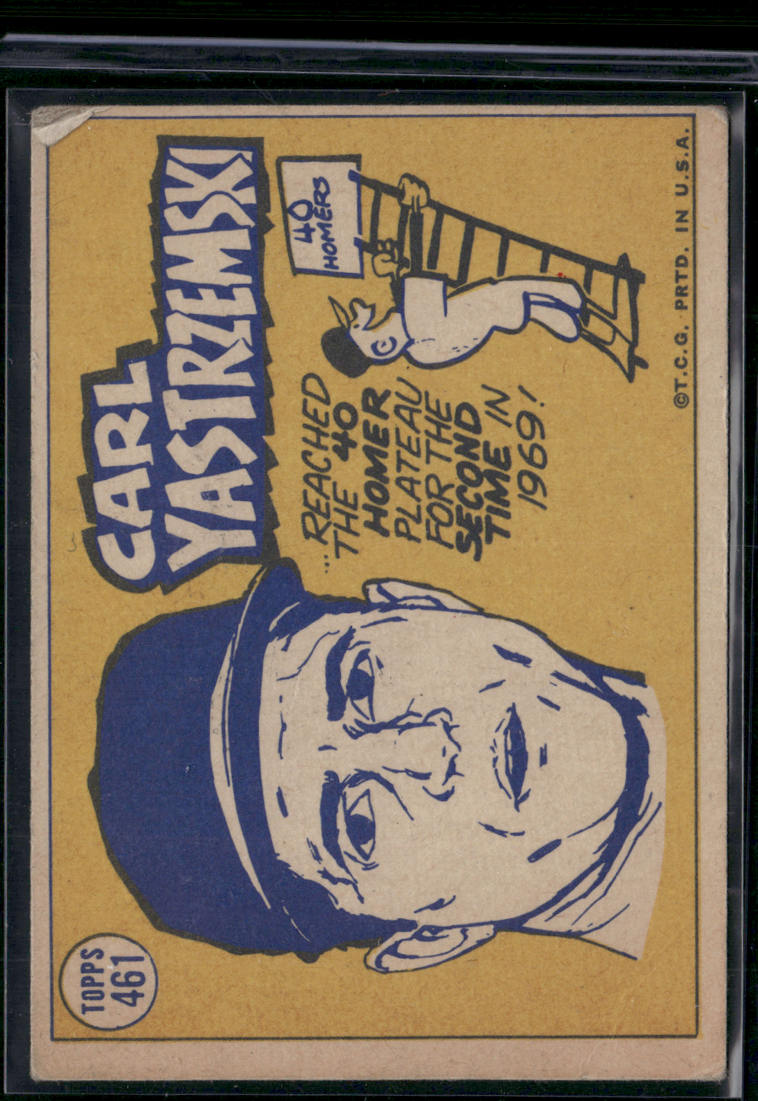 1970 Topps CARL YASTRZEMSKI #461 AL All Star Light Scratching Wrinkles (Good)
