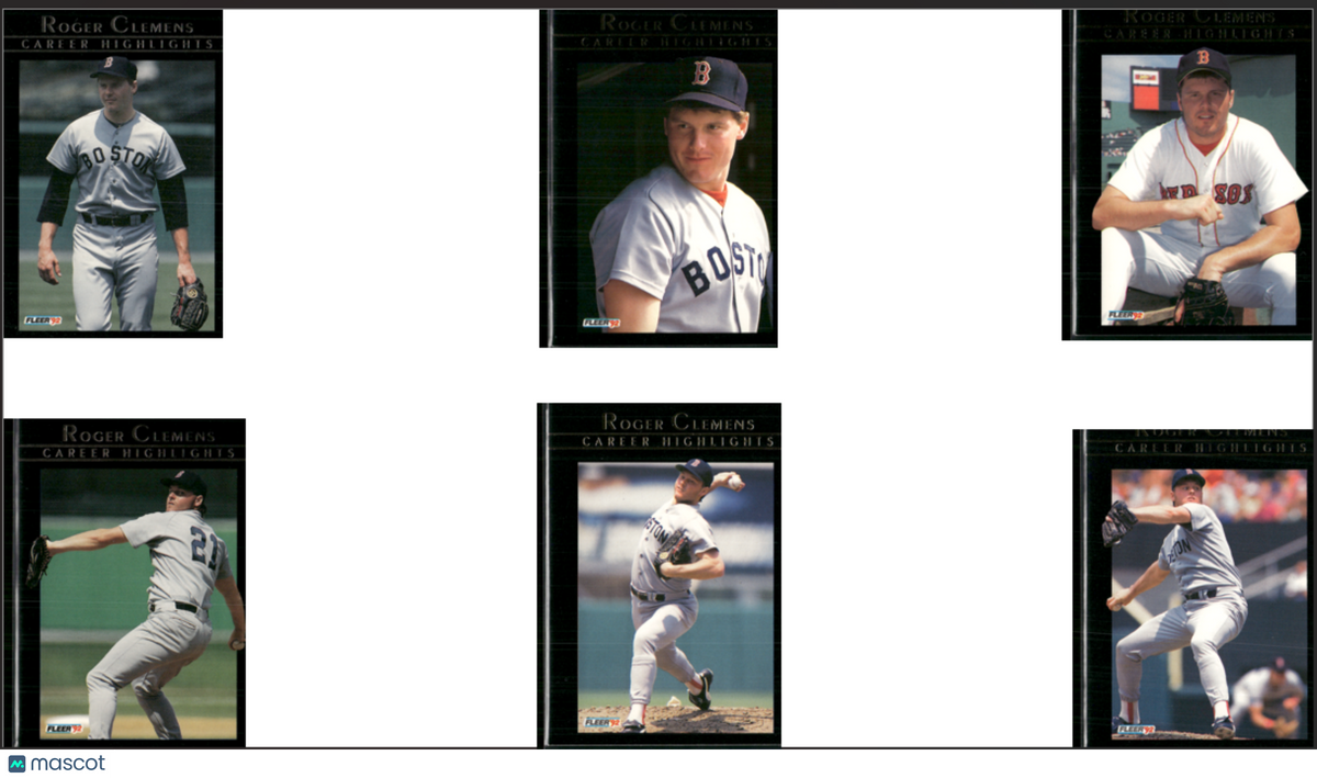 1992 Fleer ROGER CLEMENS 12 Cards~Career Highlights (EX/MT-NM)