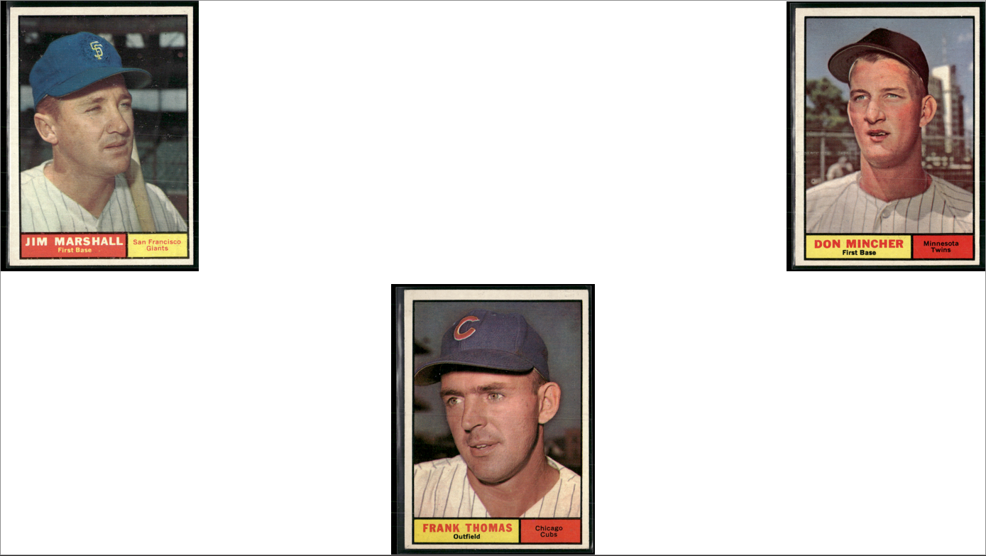 1961 Topps - 7 CARDLOT (VG-VG/EX)