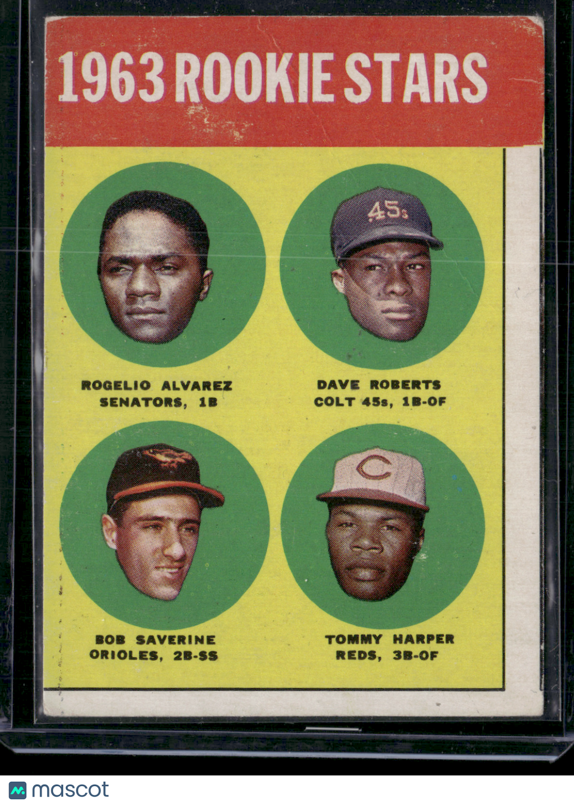 1963 Topps ALVAREZ/ROBERTS/SAVERINE/HARPER #158 1963 Rookie Stars Wrinkle (Good)