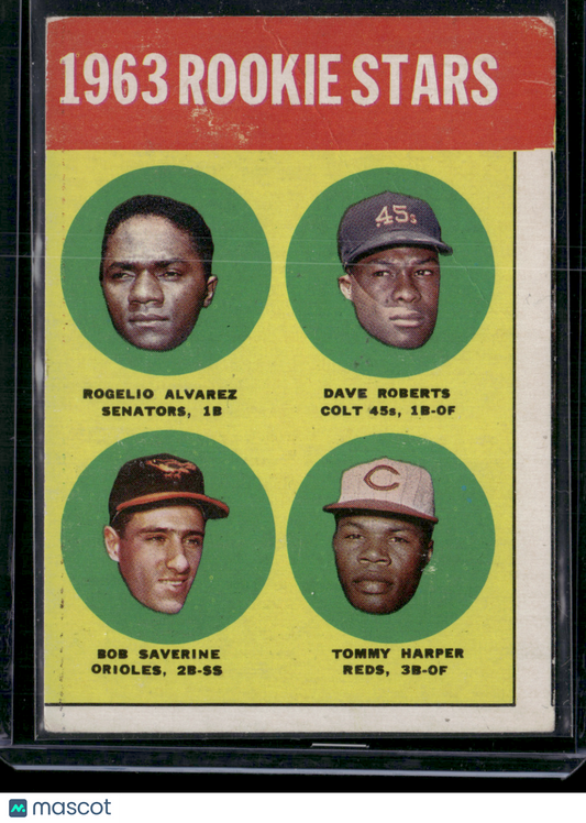 1963 Topps ALVAREZ/ROBERTS/SAVERINE/HARPER #158 1963 Rookie Stars Wrinkle (Good)