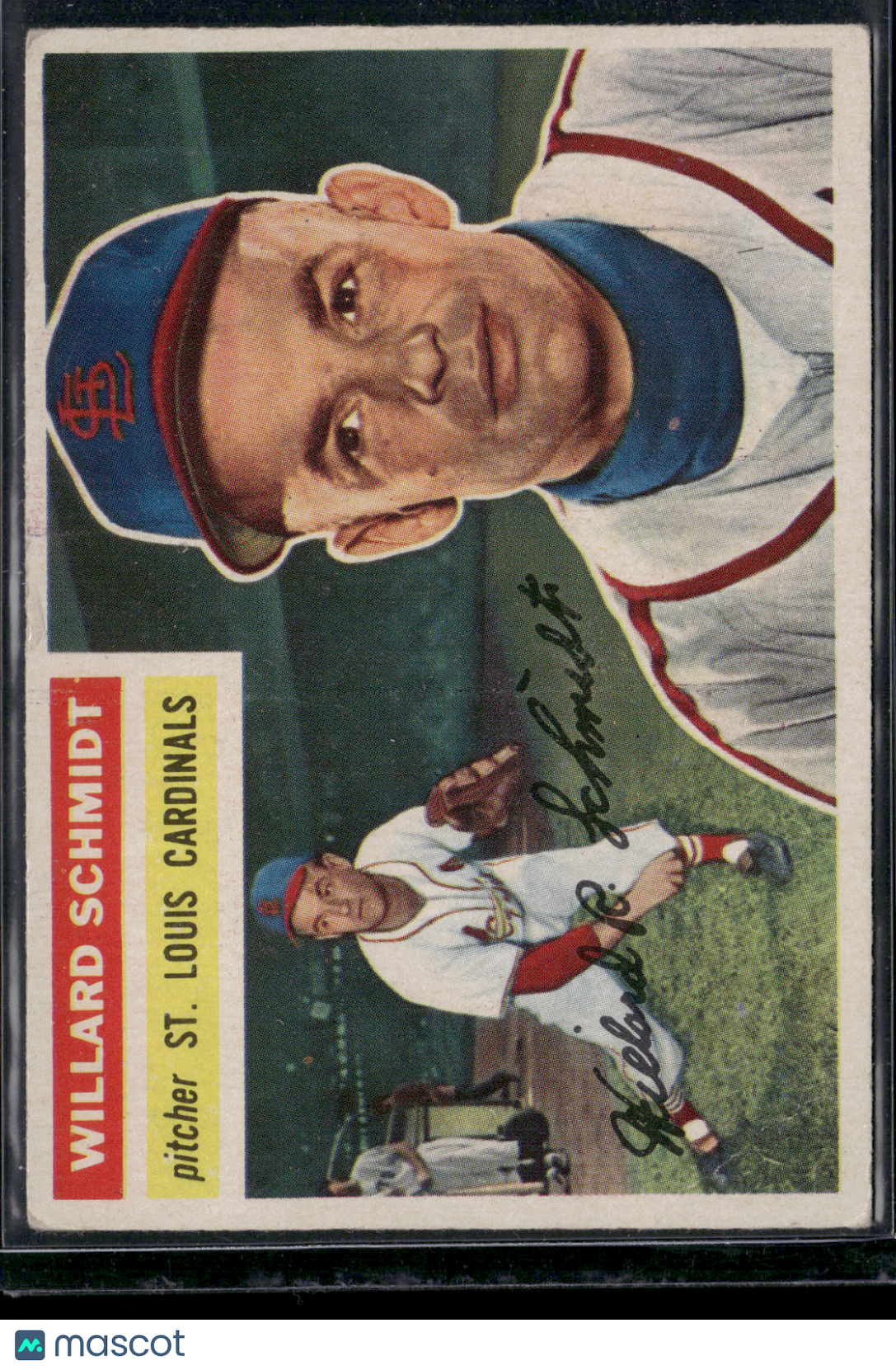 1956 Topps WILLARD SCHMIDT #323 Crease
