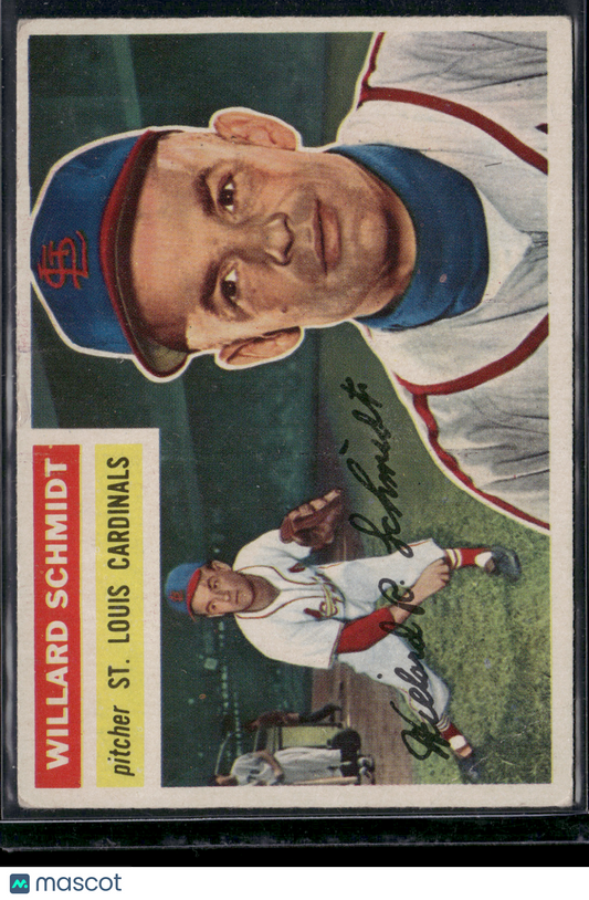 1956 Topps WILLARD SCHMIDT #323 Crease