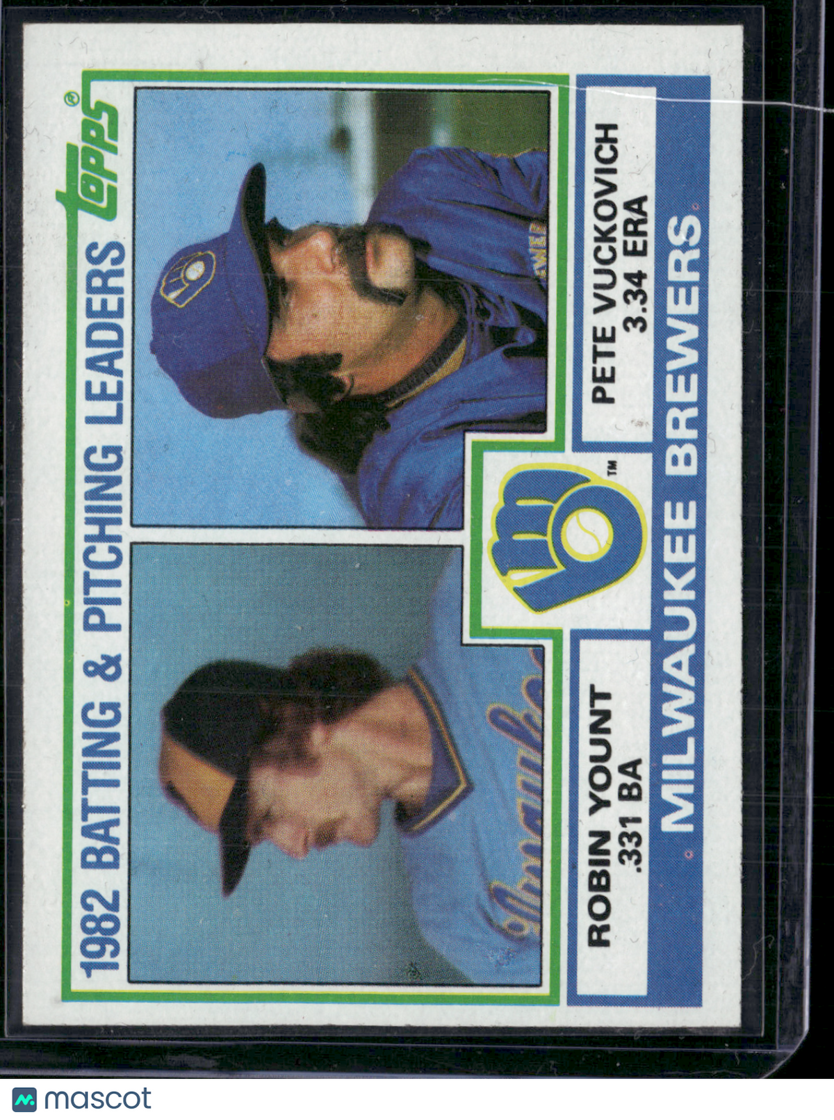 1983 Topps ROBIN YOUNT/PETE VUCKOVICH #321 Brewers Team ChecklistVintageBend(NM)