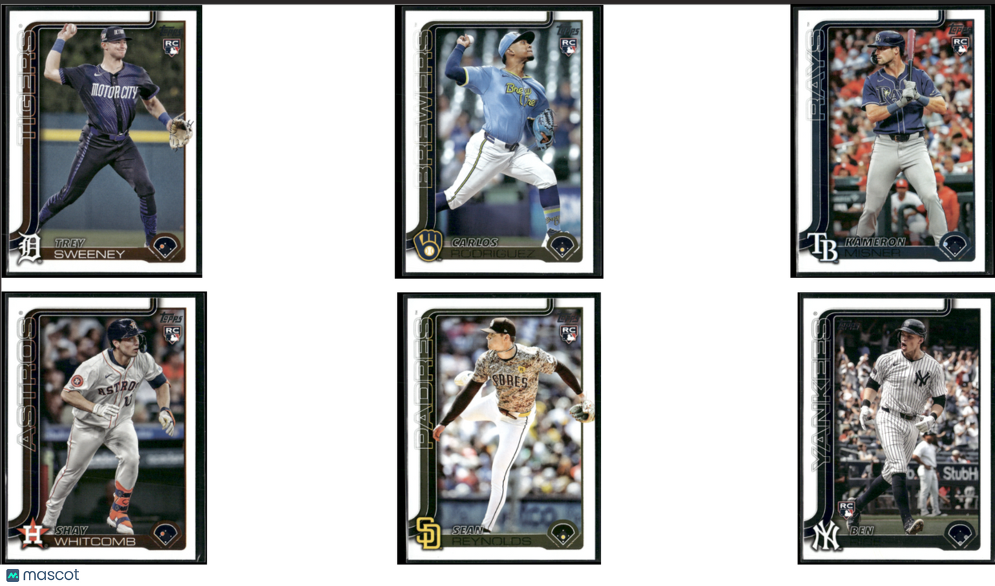 2025 Topps ROOKIES 6 ~ CARDLOT Trey Sweeney/Ben Rice (NM)