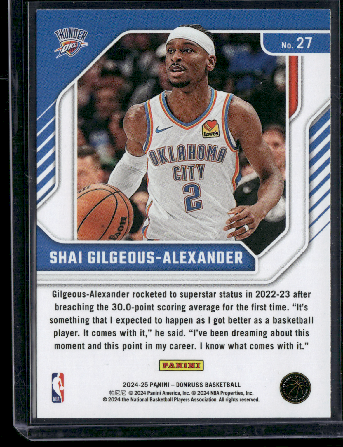 2024 Donruss SHAI GILGEOUS-ALEXANDER #27 Franchise Features Holo (NM)