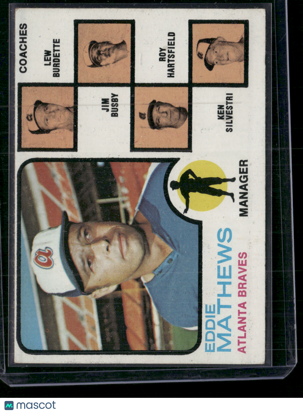 1973 Topps EDDIE MATHEWS #237 Print Snow (VG/EX)