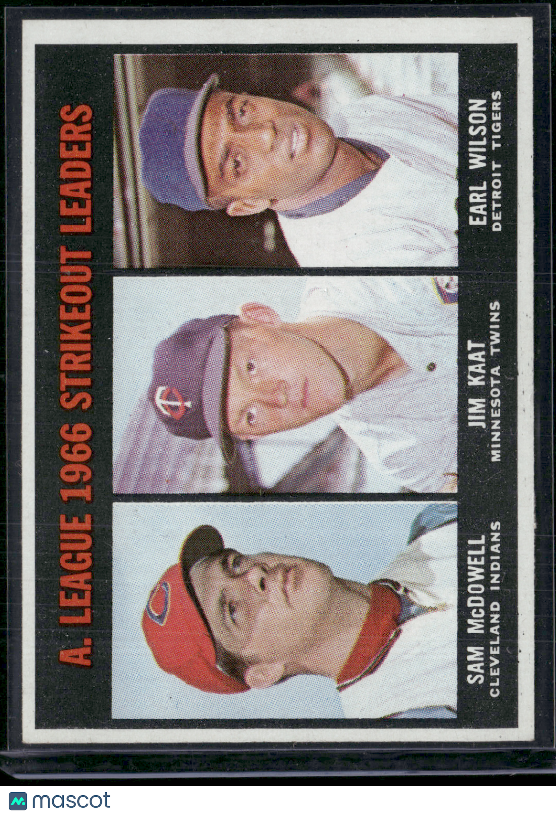 1967 Topps JIM KAAT/MCDOWELL/WILSON #237 1966 AL Strikeout Leaders (EX-EX/MT)