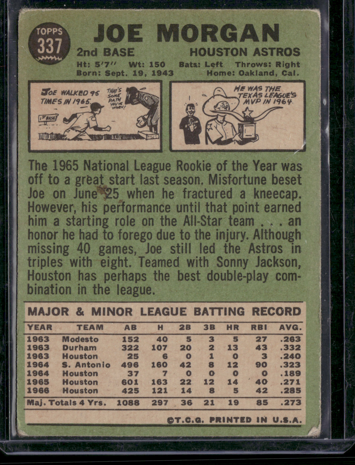 1967 Topps JOE MORGAN #337 (VG)
