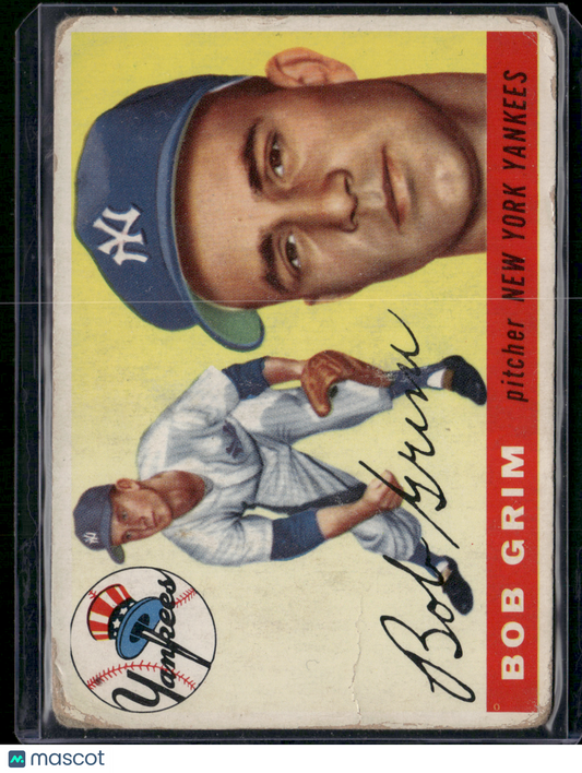 1954 Topps BOB GRIM #80 Corner Light paper loss Wrinkle (Fair-Good)