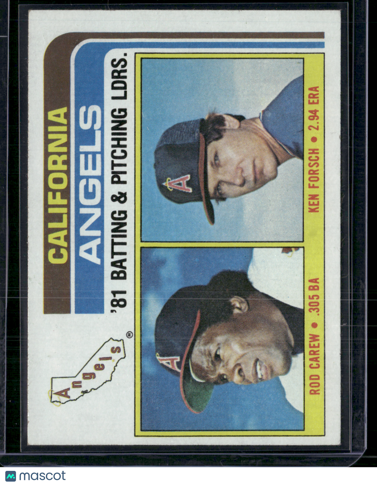 1982 Topps ROD CAREW/KEN FORSCH #276 California Angels Checklist (EX-EX/MT)