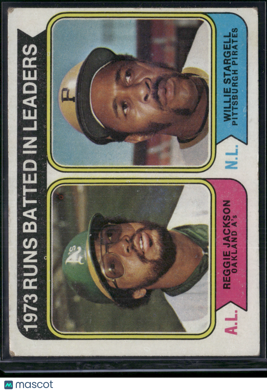 1974 Topps REGGIE JACKSON/WILLIE STARGELL #203 1973 RBI Leaders (VG-VG/EX)