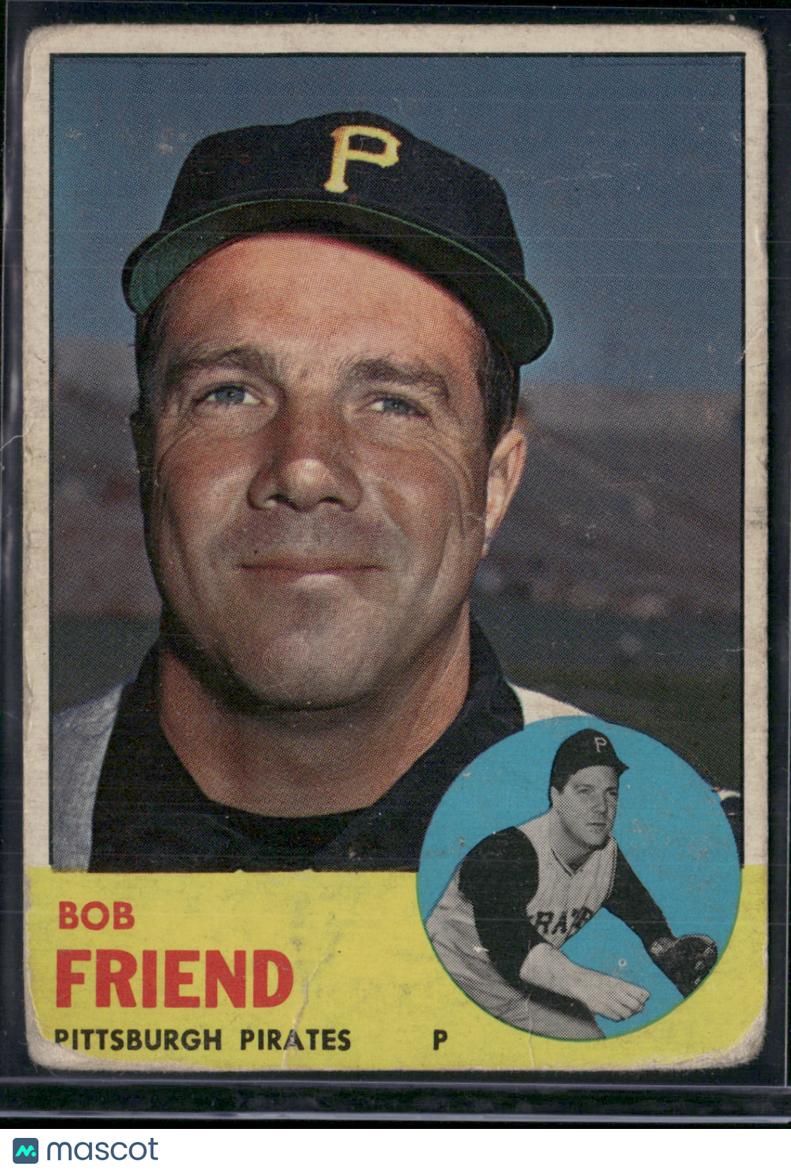 1963 Topps BOB FRIEND #450 Indents Light Wrinkles (Good-VG)