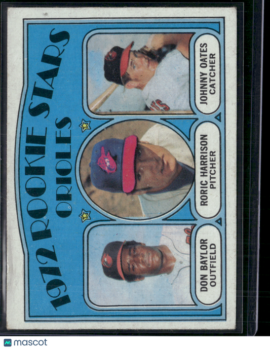 1972 Topps DON BAYLOR/HARRISON/OATES #474 1972 Orioles Rookie Stars (VG-VG/EX)