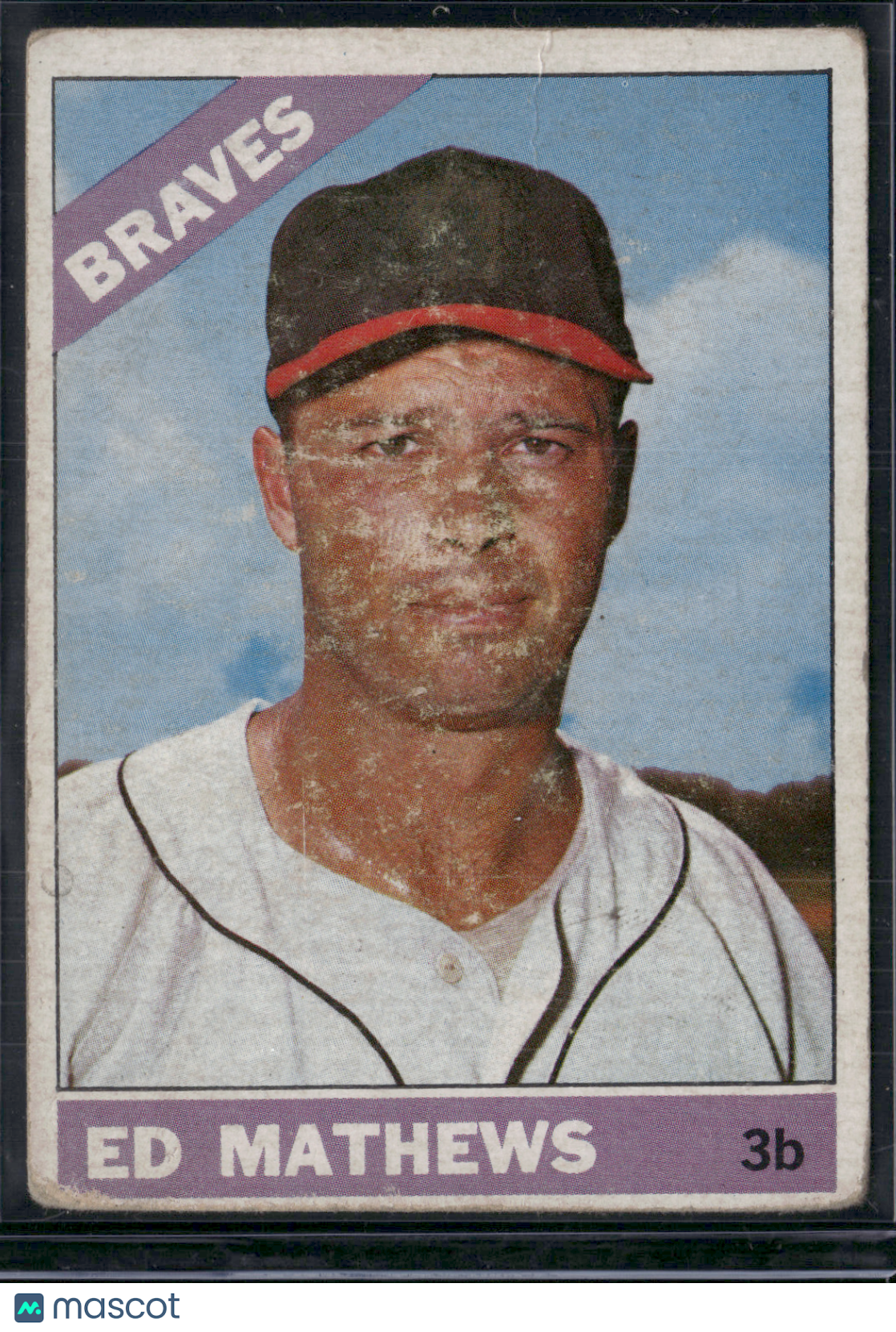 1966 Topps ED MATHEWS #200 Light Wrinkle Toning (Good)