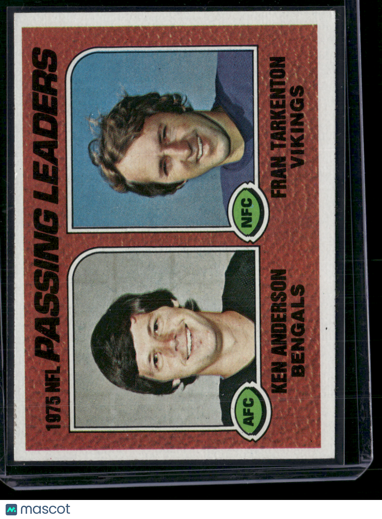 1976 Topps FRAN TARKENTON/KEN ANDERSON #201 1975 NFL Passing LeadersEdgeChip(EX)