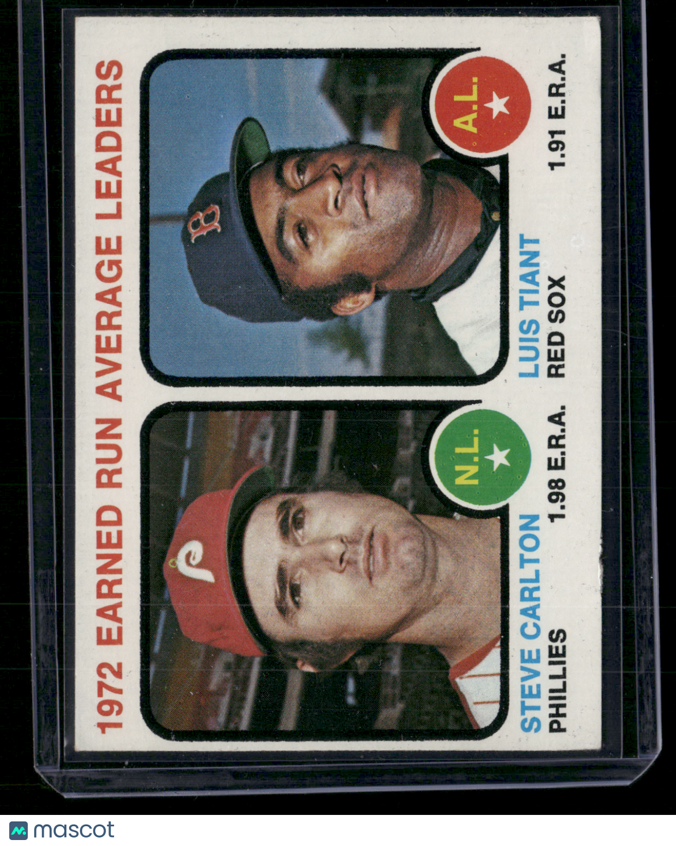 1973 Topps STEVE CARLTON/LUIS TIANT #65 1972 ERA Leaders (VG-EX)