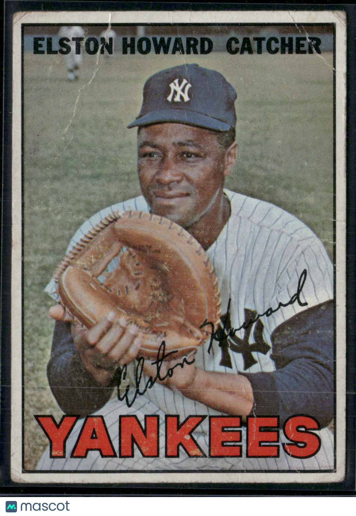 1967 Topps ELSTON HOWARD #25 Wrinkles Corner Crease Crease (Good-VG)