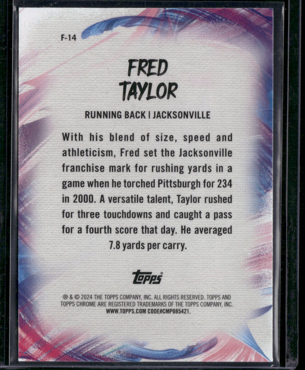 2024 Chrome FRED TAYLOR #F-14 Finesse (NM)