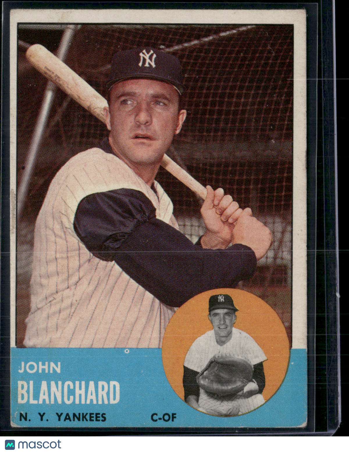 1963 Topps JOHN BLANCHARD #555 Surface Dimple (VG-VG/EX)