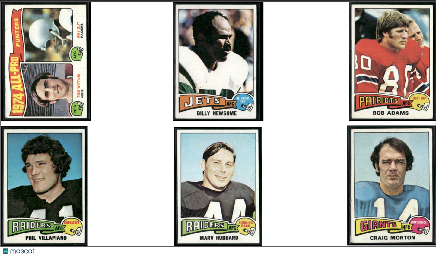 1975 Topps 6 ~ CARDLOT Ray Guy/Craig Morton (VG)