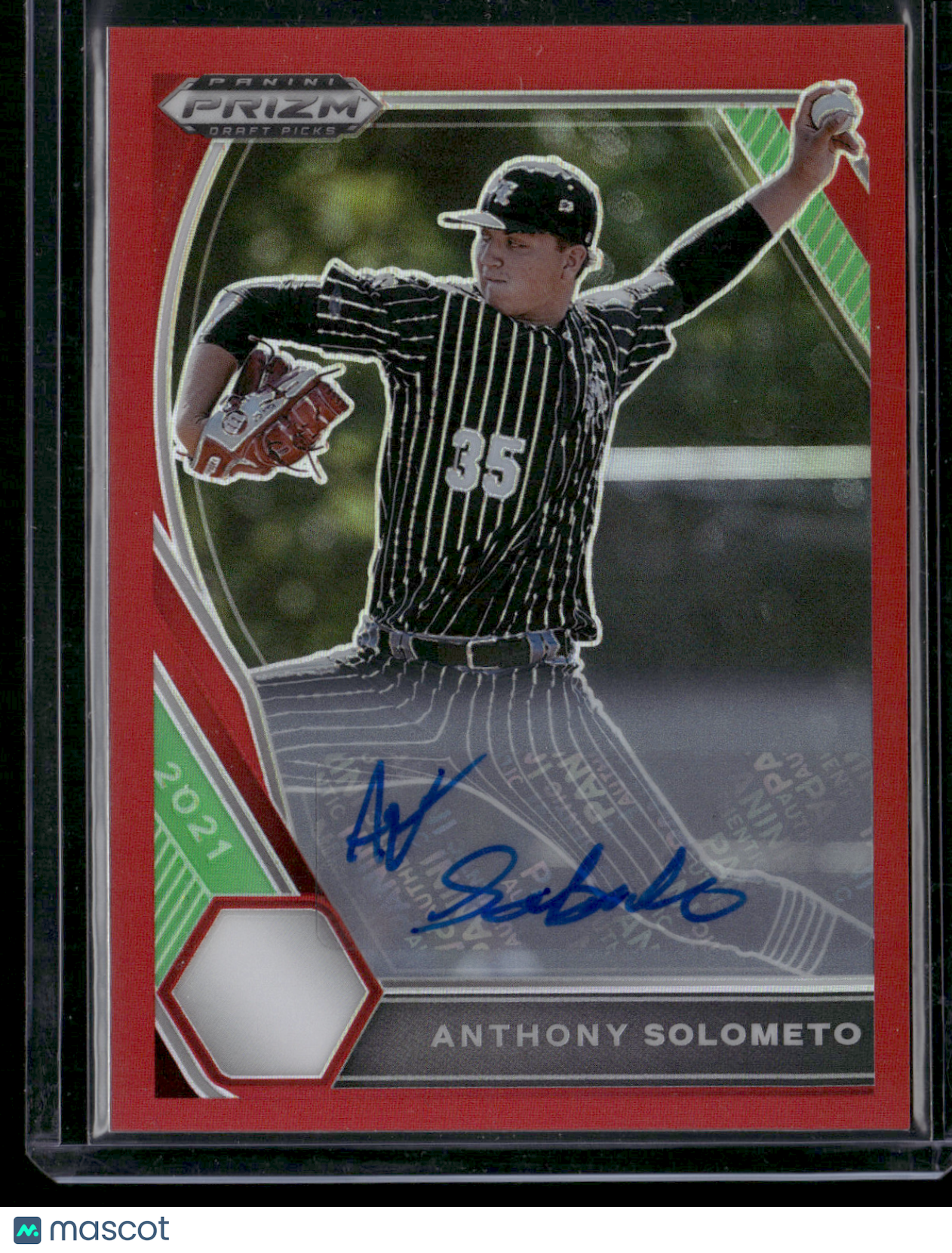 2021 Prizm Draft Picks ANTHONY SOLOMETO #PDP-37 True Red Holofoil Auto 48/50(NM)
