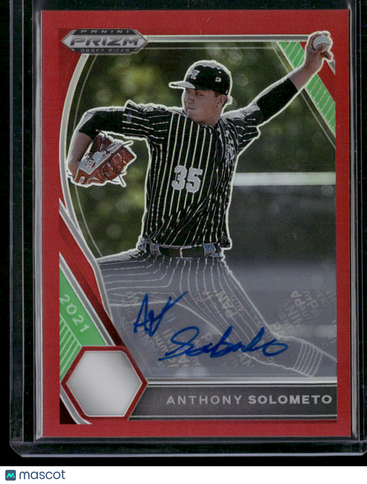 2021 Prizm Draft Picks ANTHONY SOLOMETO #PDP-37 True Red Holofoil Auto 48/50(NM)