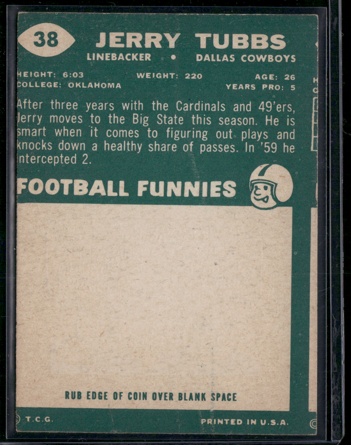 1960 Topps JERRY TUBBS #38
