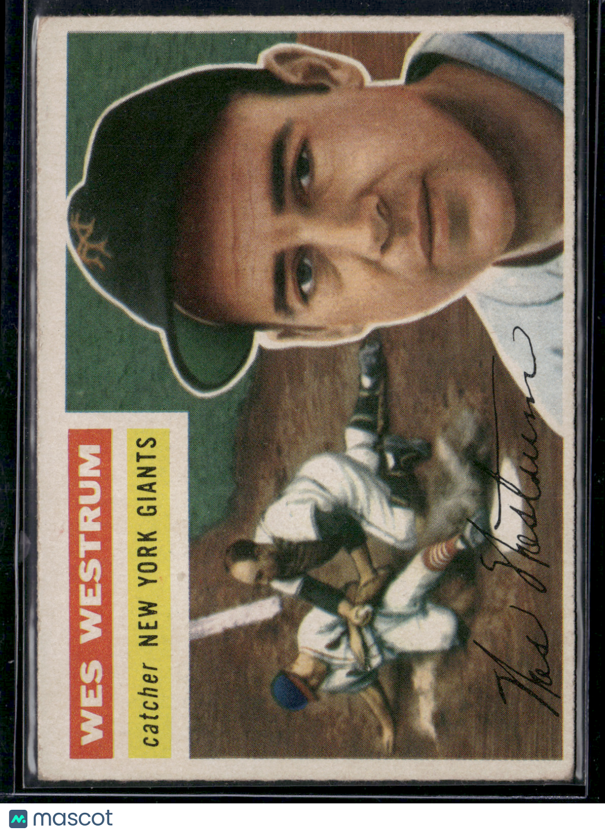 1956 Topps WES WESTRUM #156 Light wrinkling on back