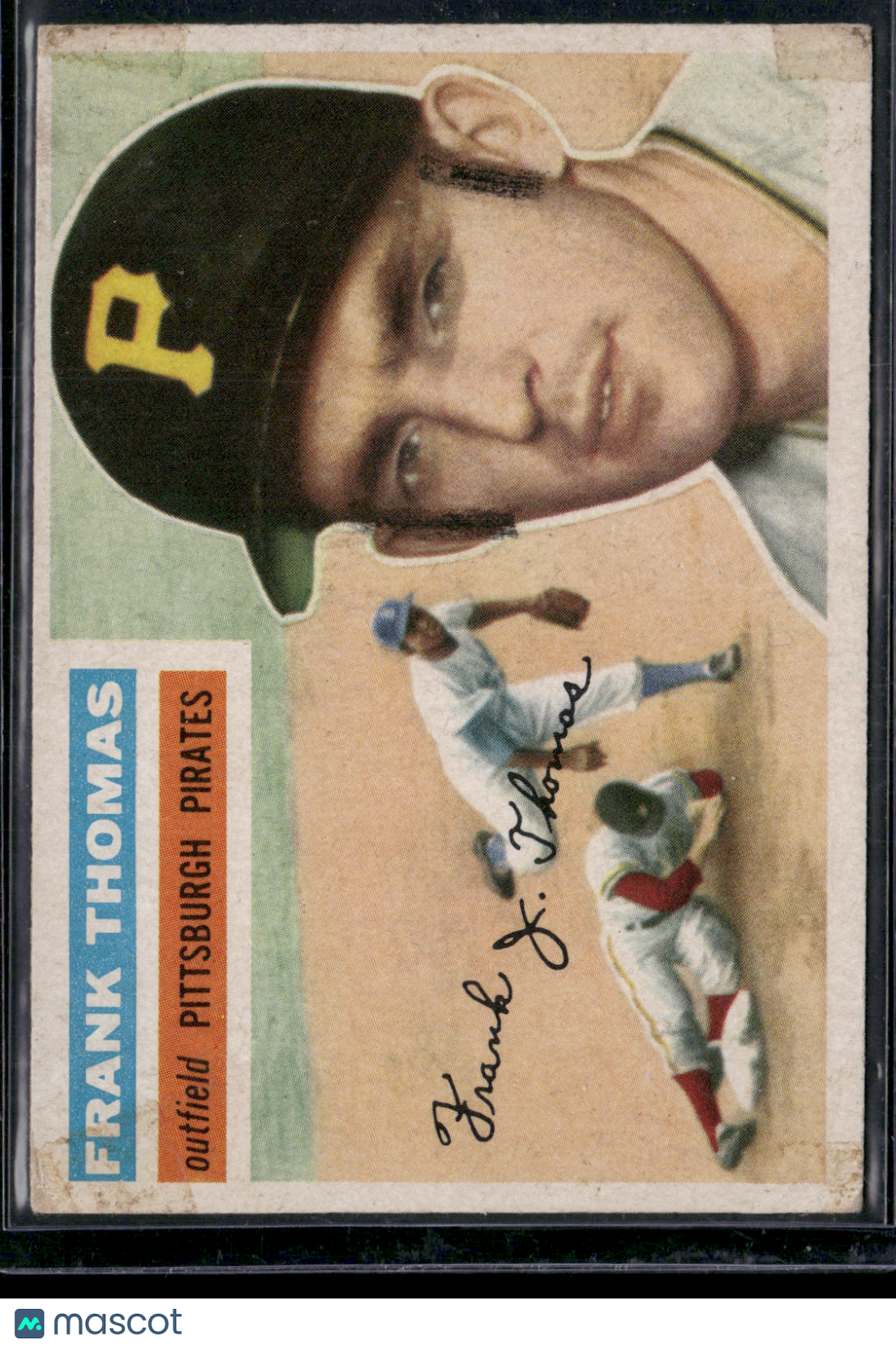 1956 Topps FRANK THOMAS #153 tape residue Defacement