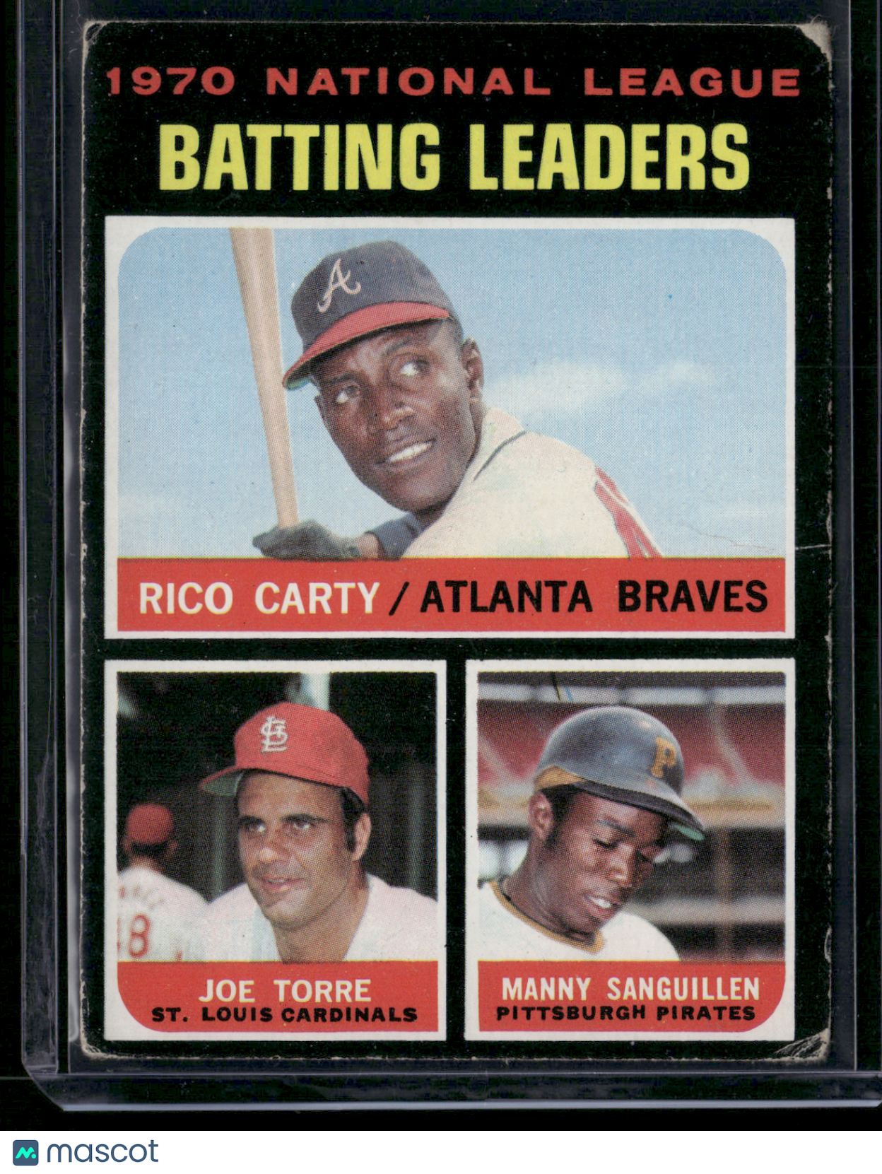 1971 Topps CARTY/TORRE/SANGUILLEN #62 '70 NL Batting Leaders(Fair- See Descript)