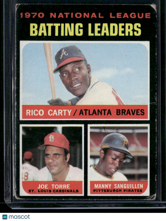1971 Topps CARTY/TORRE/SANGUILLEN #62 '70 NL Batting Leaders(Fair- See Descript)