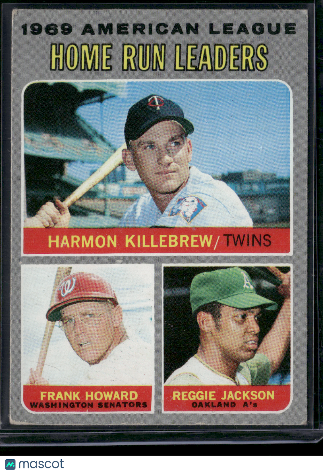 1970 Topps REGGIE JACKSON/HARMON KILLEBREW/HOWARD #66 1969 AL HR Leaders (VG)
