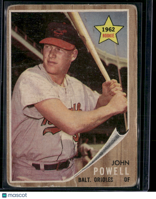 1962 Topps JOHN "BOOG" POWELL #99 1962 Rookie Toning Light Wrinkles Crease(Good)