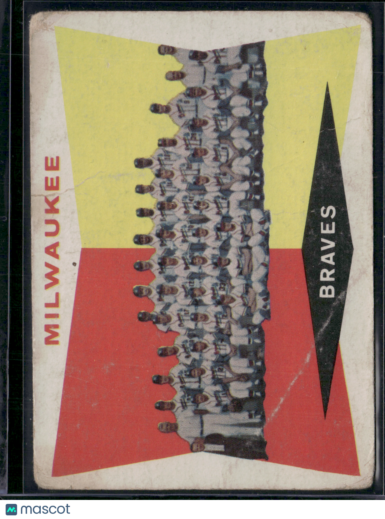 1960 Topps MILWAUKEE BRAVES #381 Pencil Filled Back Wrinkles (VG)