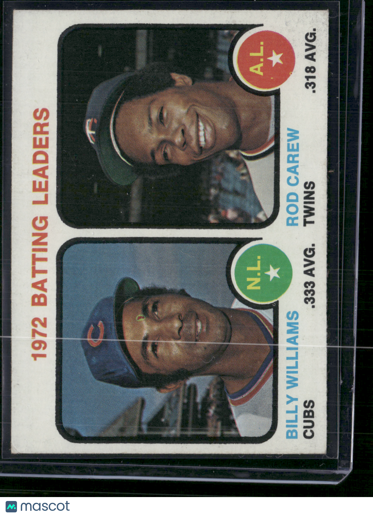 1973 Topps BILLY WILLIAMS/ROD CAREW #61 1972 BATTING LEADERS