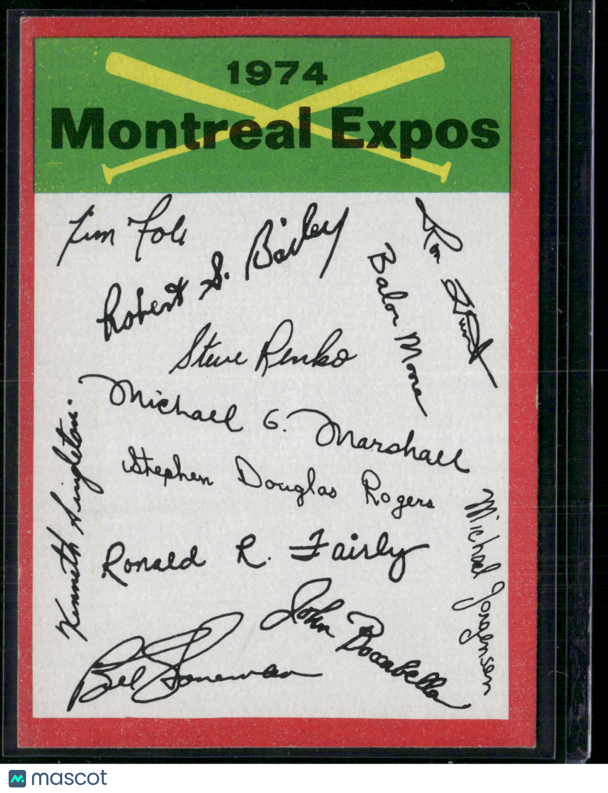 1974 Topps MONTREAL EXPOS CHECKLIST (EX)
