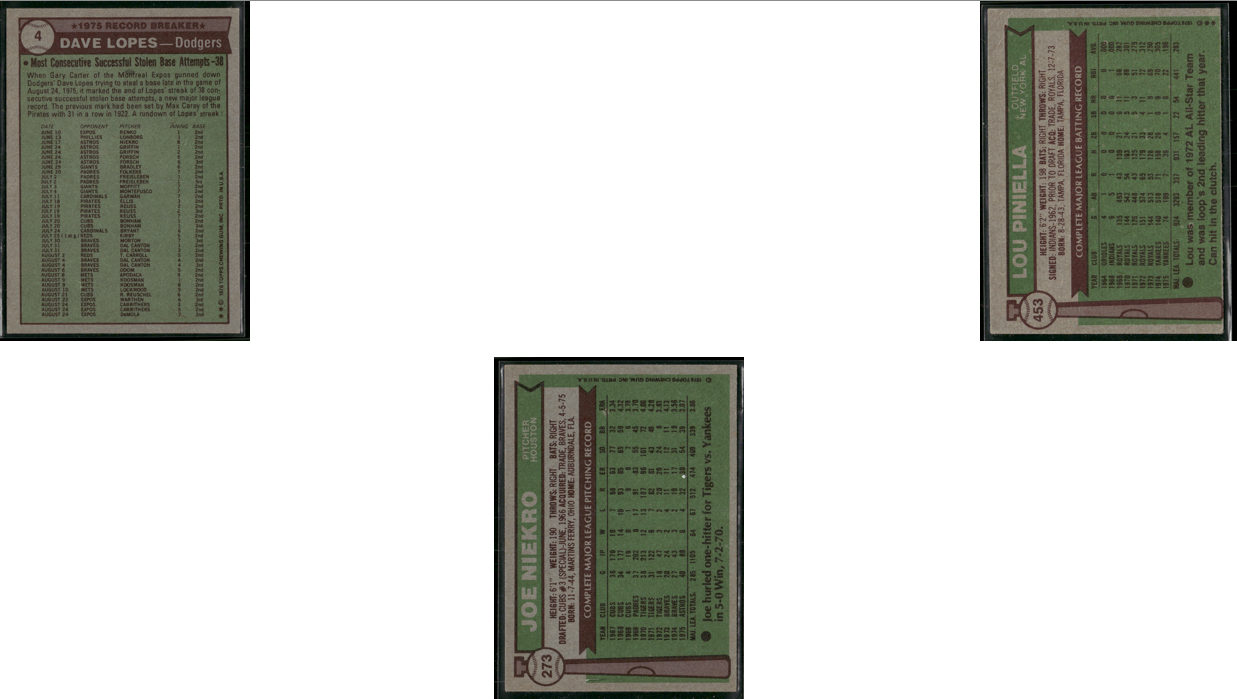 1976 Topps -7 CARDS BASE (VG)