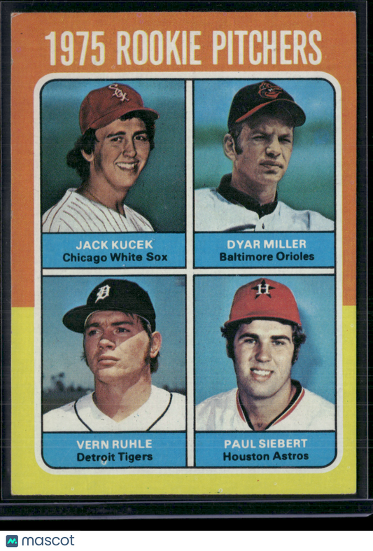 1975 Topps KUCEK/MILLER/RUHLE/SIEBERT #614 1975 Rookie Pitchers (EX)