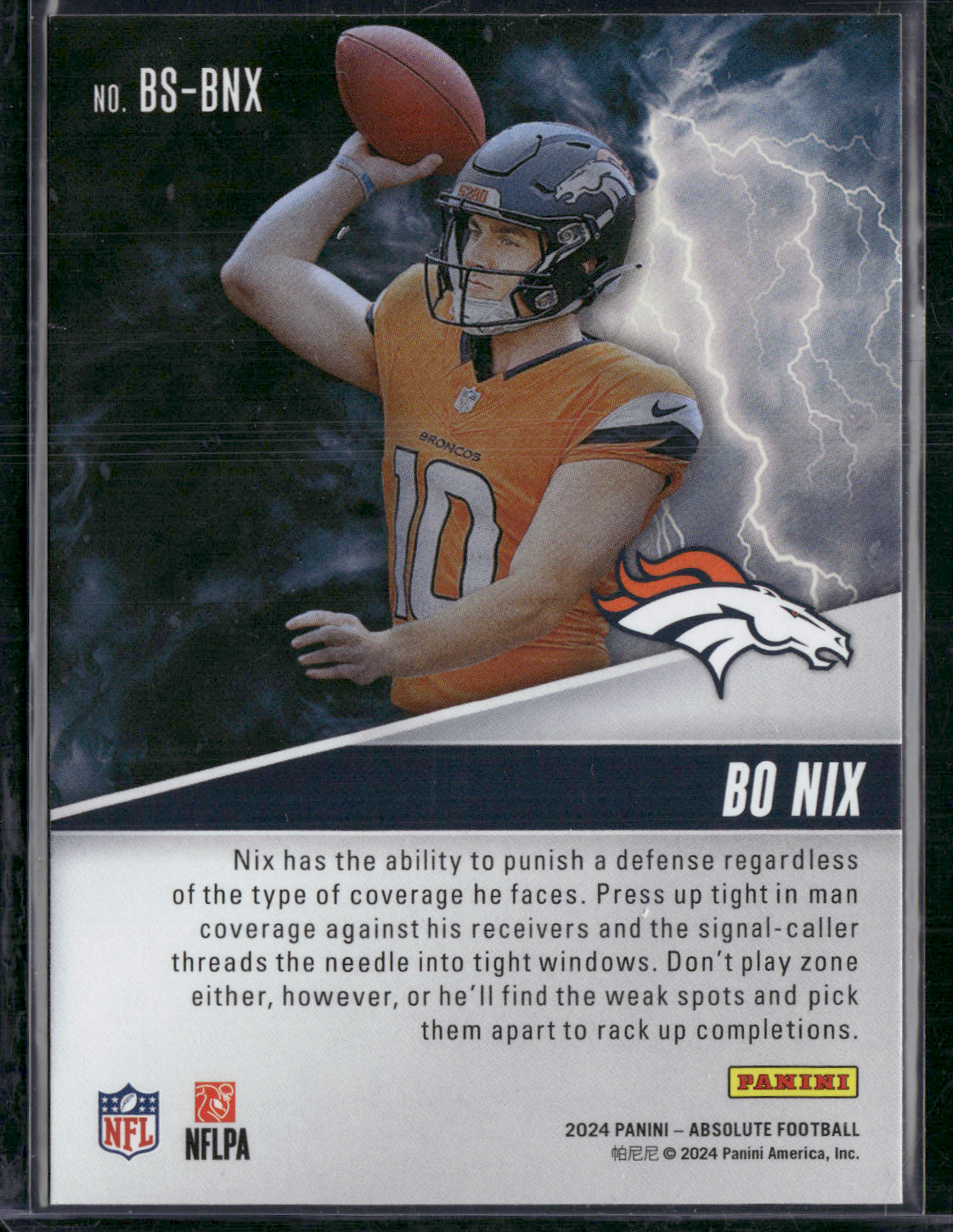 2024 Absolute Football BO NIX #BS-BNX By Storm Rookie