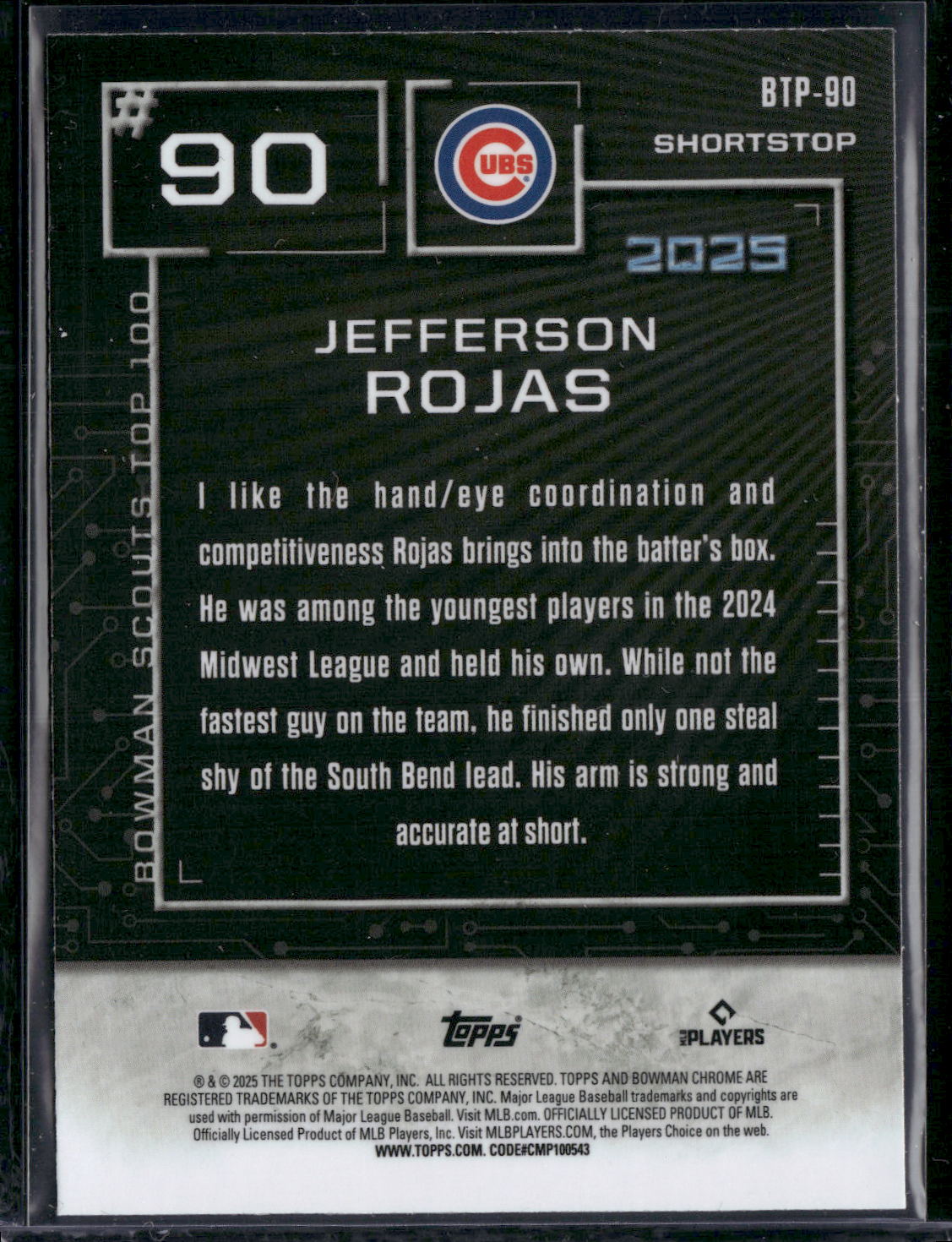 2025 Bowman JEFFERSON ROJAS #BTP-90 Top 100