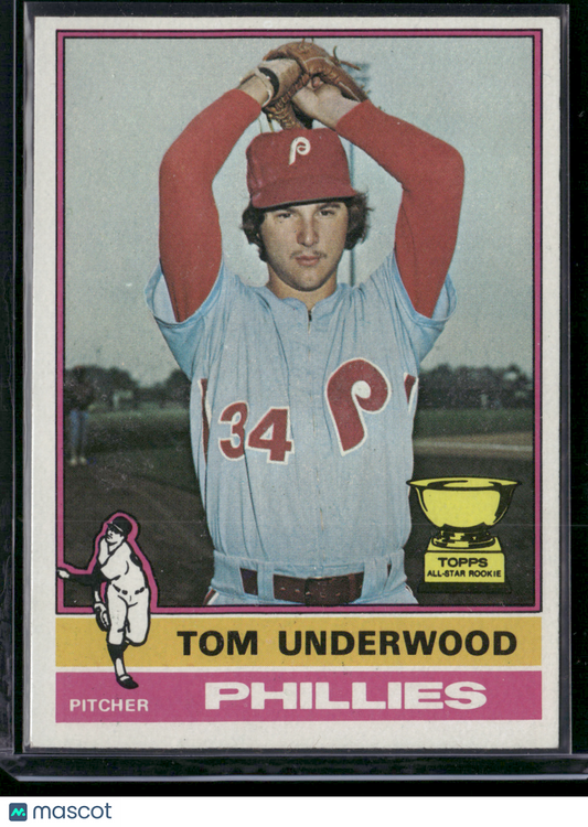 1976 Topps TOM UNDERWOOD #407 All Star Rookie Cup (VG-Staining on Front)