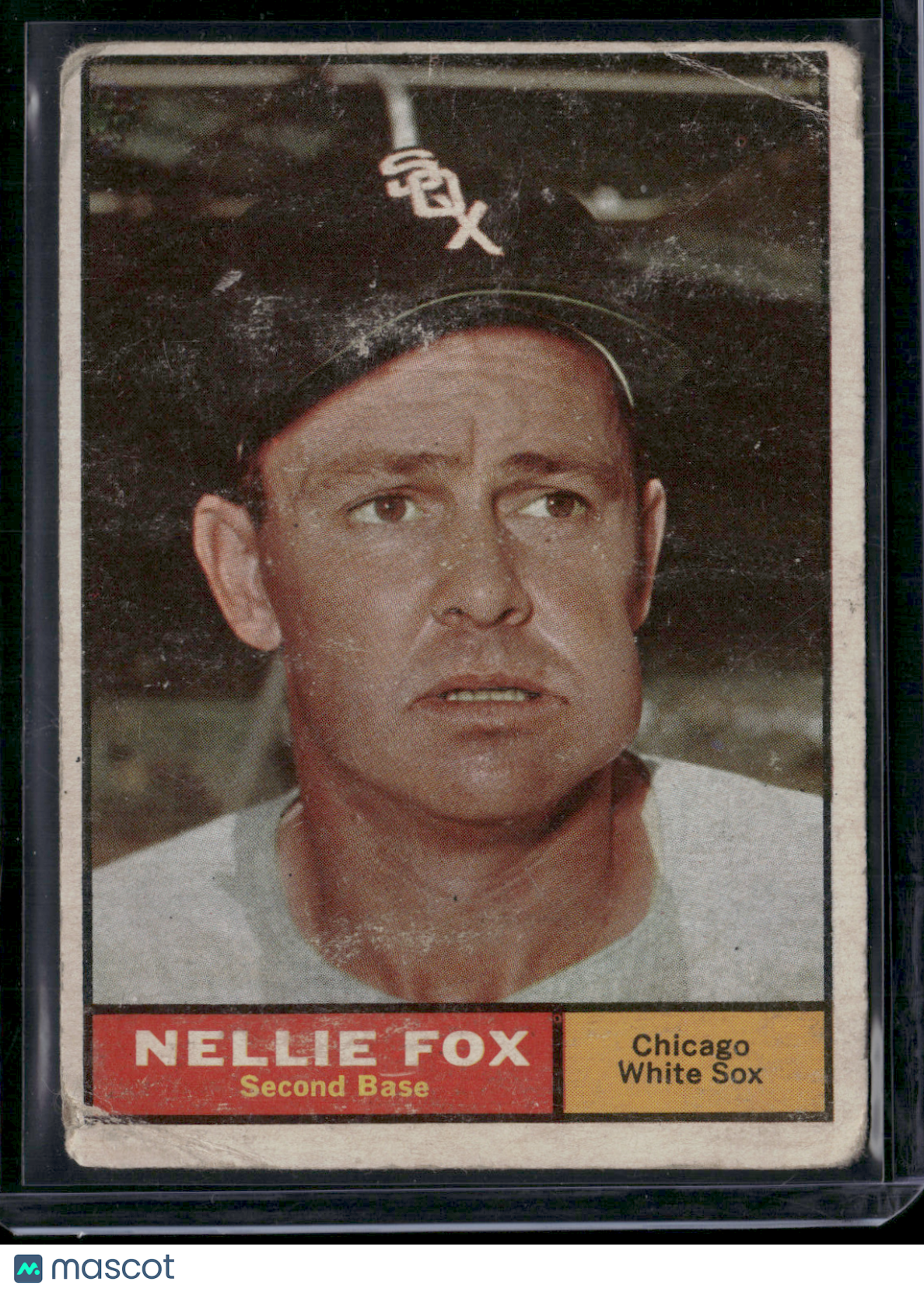 1961 Topps NELLIE FOX #30 Paper Loss on Back Color Loss on Front (Poor)
