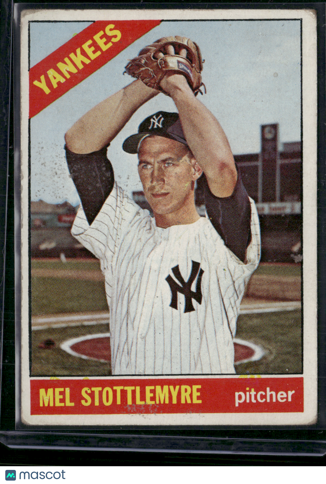 1966 Topps MEL STOTTLEMYRE #350 Light Wax Stain (VG-VG/EX)