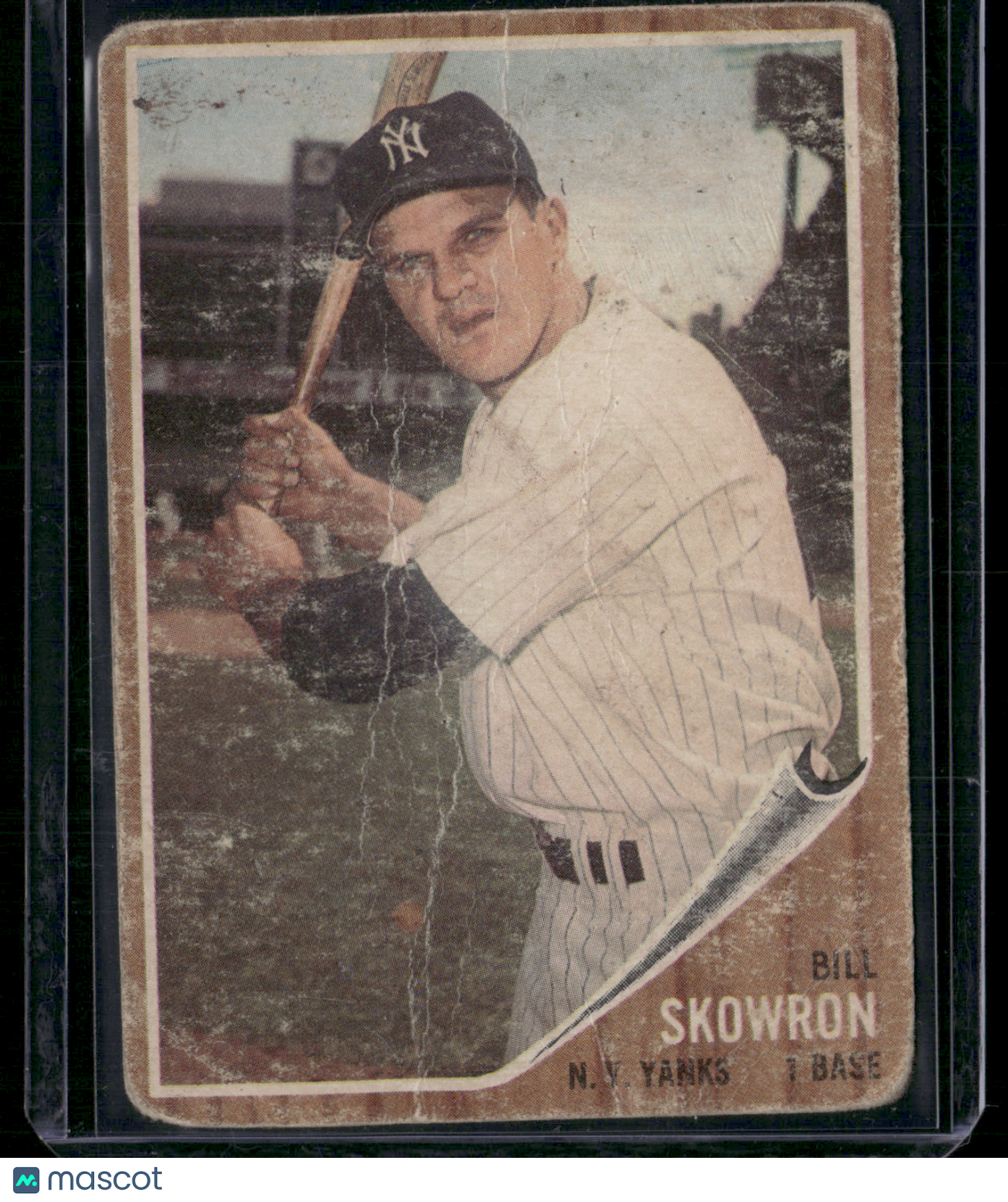 1962 Topps BILL SKOWRON #110 Toning Wrinkles (Good)