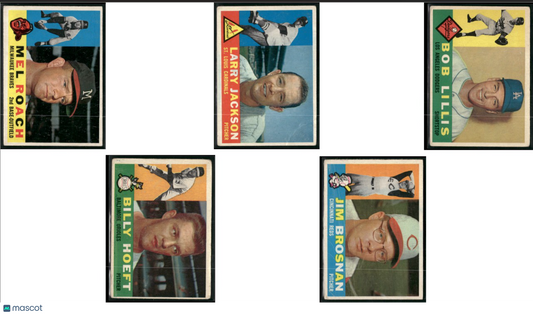 1960 Topps 5 ~ CARDLOT Mel Roach/Jim Brosnan (Good-VG)