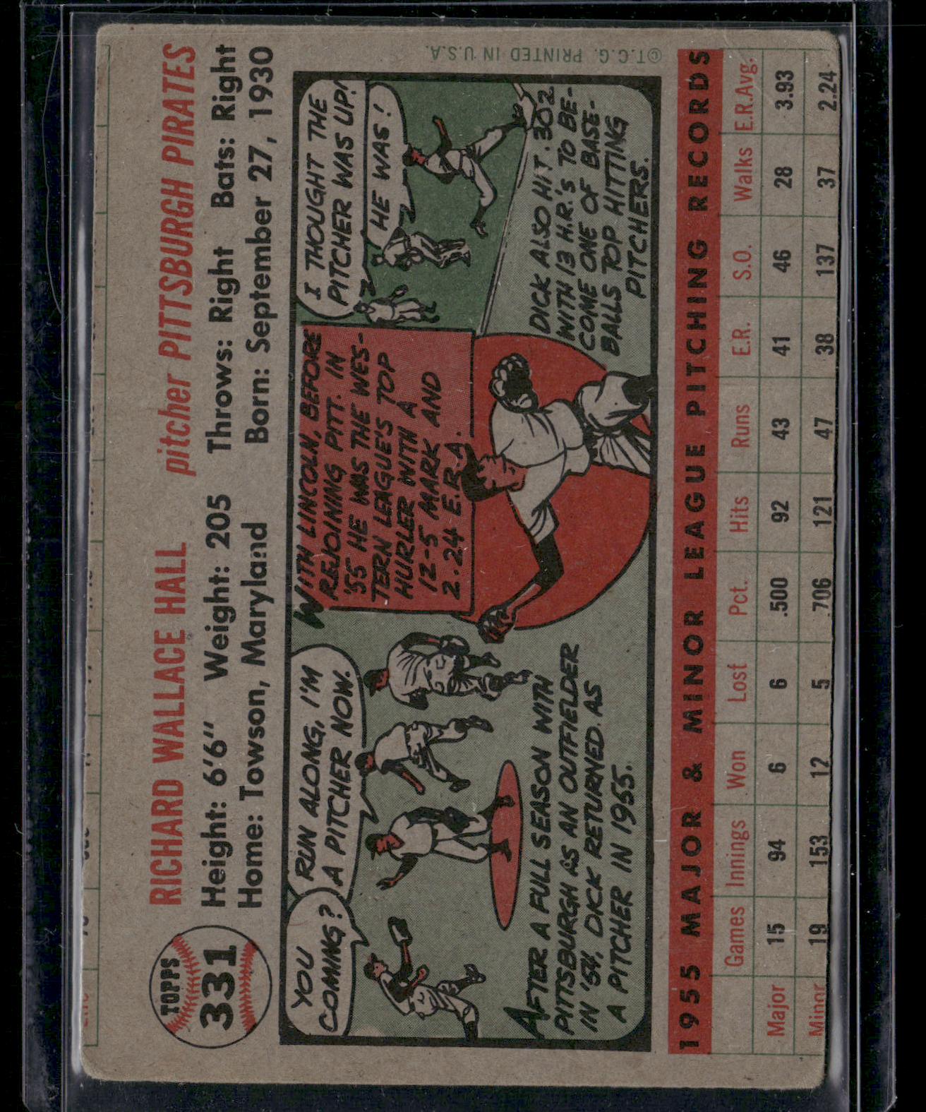 1956 Topps DICK HALL #331