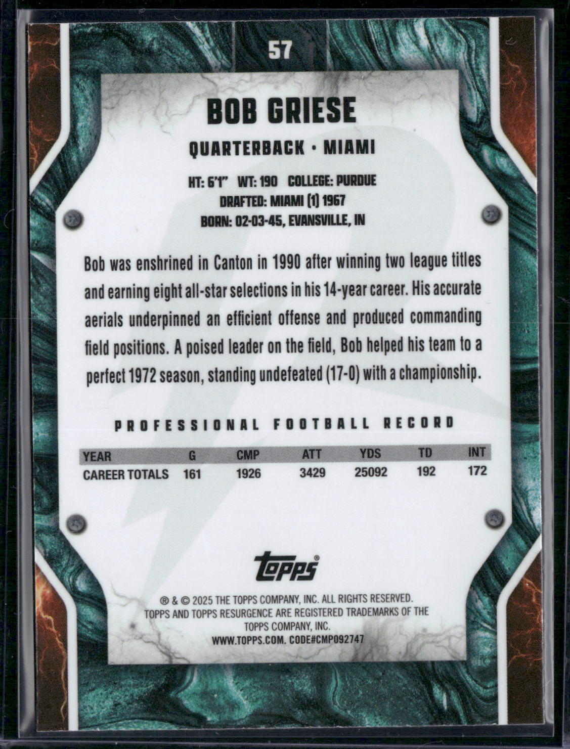 2024 Topps Resurgence BOB GRIESE #57